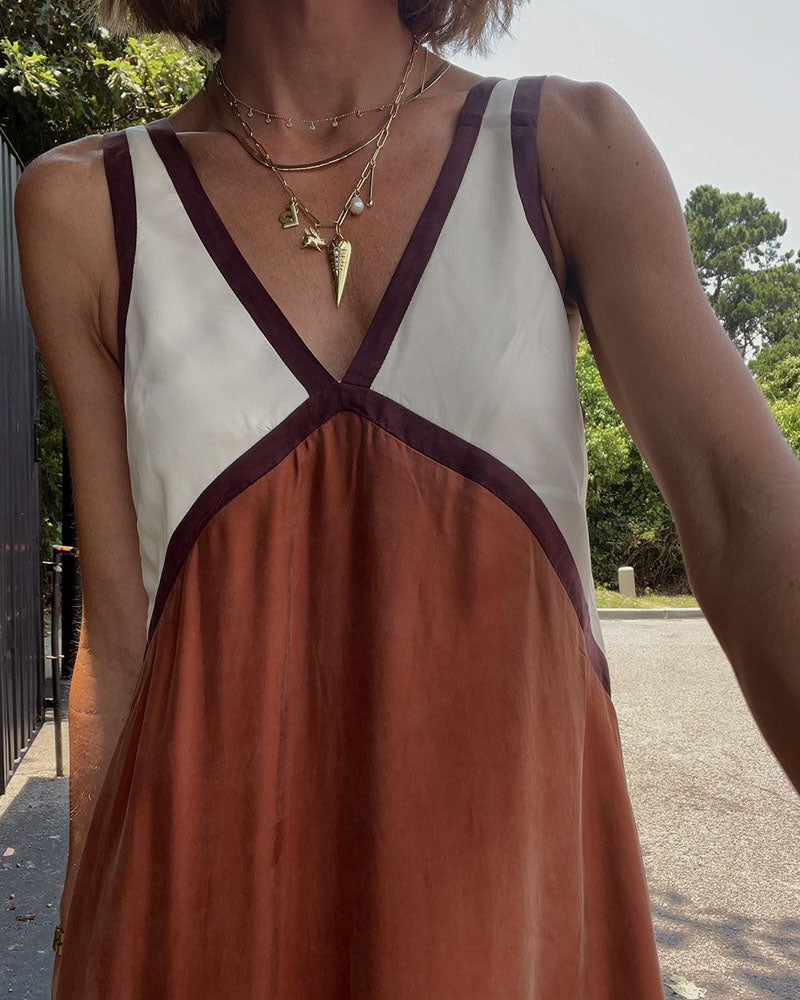 Jacky - long dress in V -hals 4