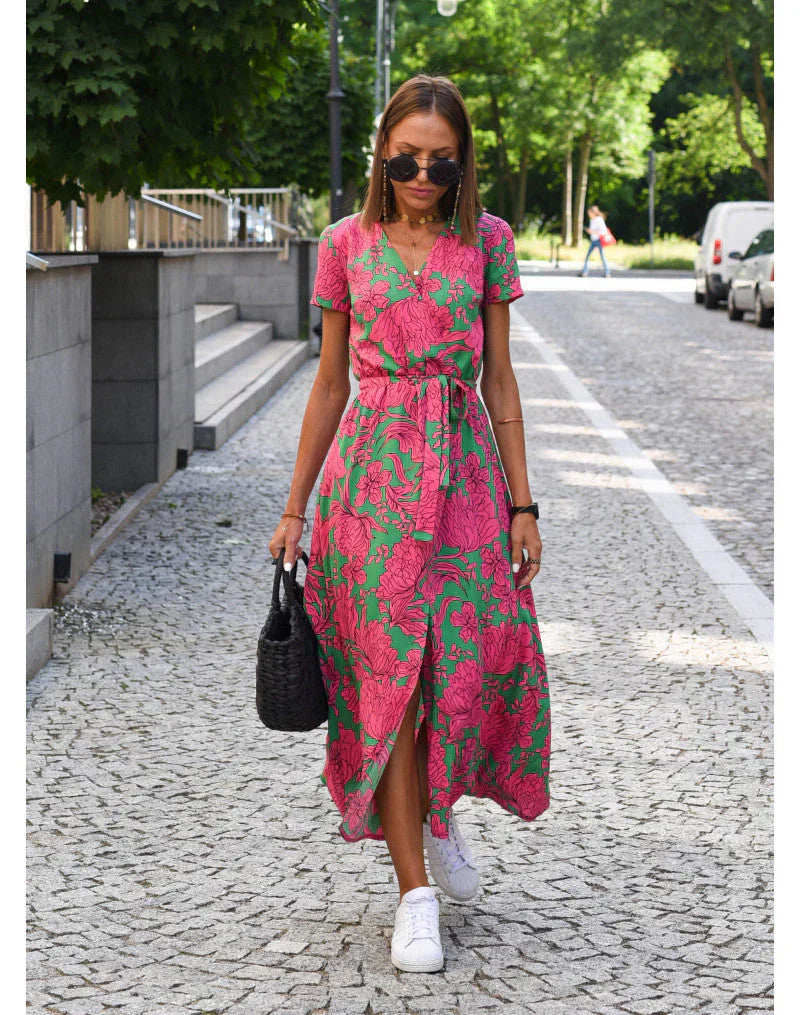 Suzanne - elegant v -neck dress in v 4