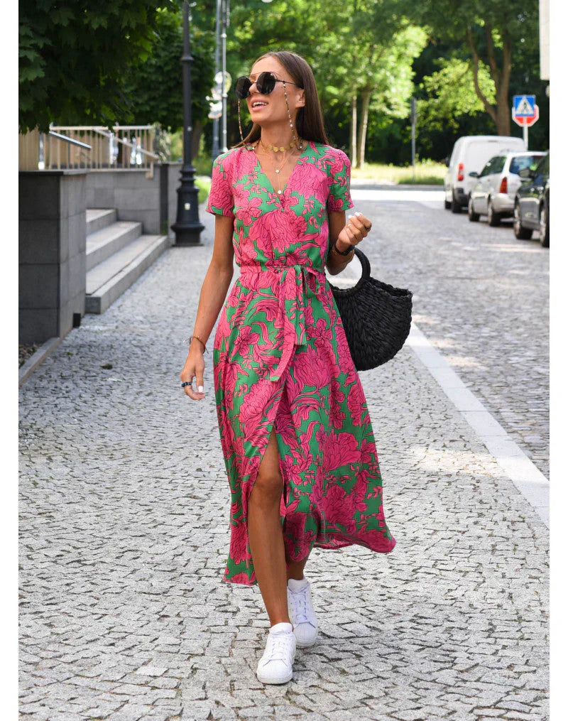 Suzanne - elegant v -neck dress in v 5