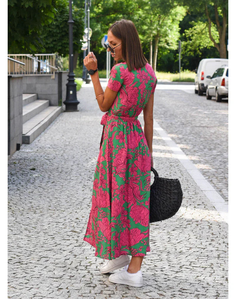 Suzanne - elegant v -neck dress in v 6