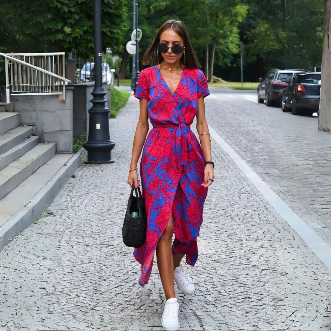 Suzanne - elegant v -neck dress in v 1