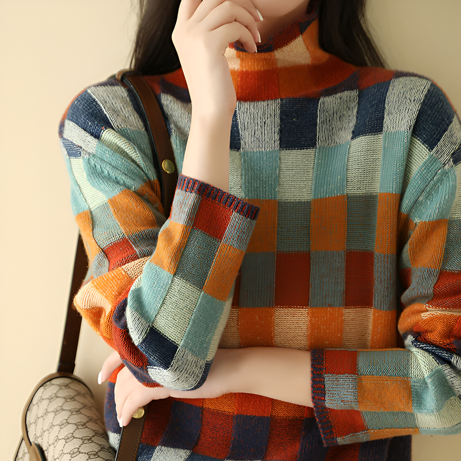 ERIN | PATCHWORK KNIT SWEATER